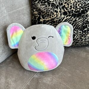 Squishmallows Gray and Pink Accent Pillow with Modern Iridescence 8”